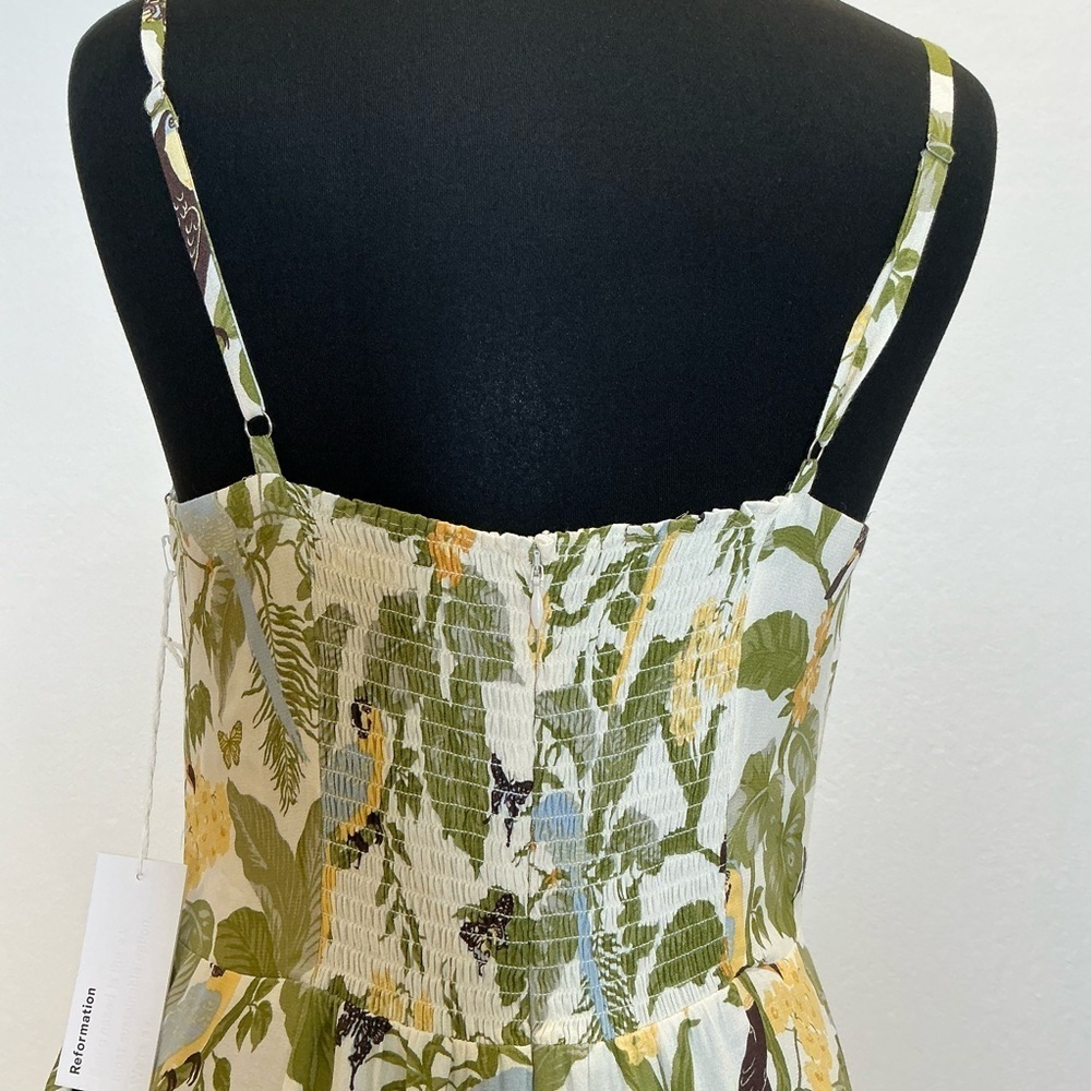 Reformation Rianne Tropics  Toucan Bird and Leaves Print Wrap Dress Size 12 - Picture 10 of 16